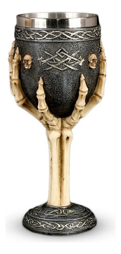 Copa Caliz Calavera Medieval Halloween Craneo Mano Esqueleto