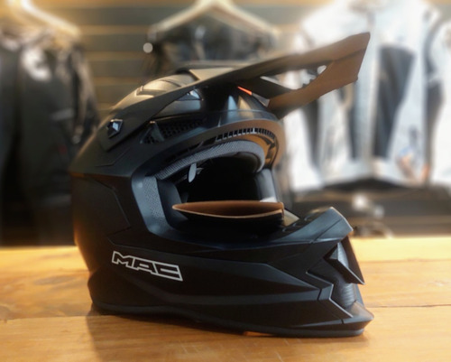 Casco Moto Mx Mac Virtus Solid Negro Mate-allmotors-