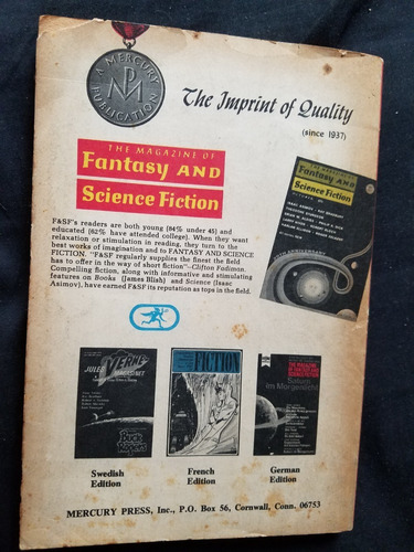 The Magazine Fantasy Science Fiction April 1975 Ingles (Usado)