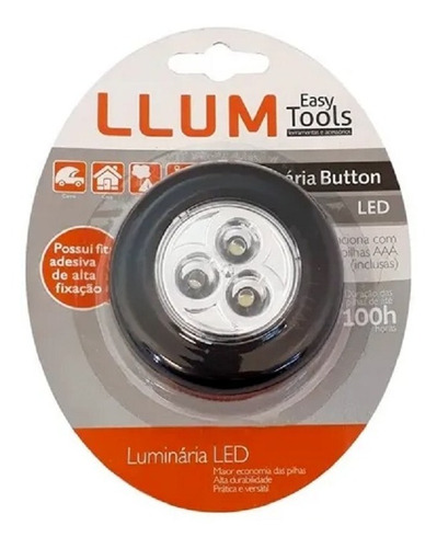 Llum - Luminaria P/ Móveis Led Button Ou Emergecia C/ Pilha