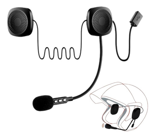 Audífonos Bluetooth Con Micrófono Para Casco Recargable Moto