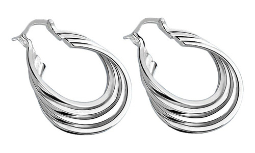 Aretes Cuatro Aros  Plata 925