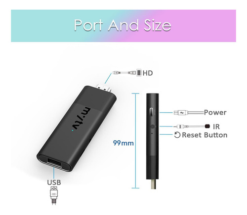 Tv Stick T300 Con Android Convierte Tv En Smart Tv Con Voz Negro De Voz