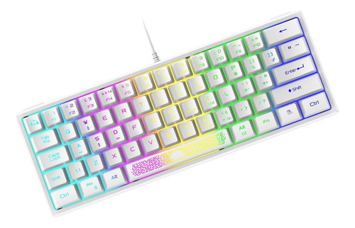 Ziyou Lang K61 60% Gaming Keyboard Mini Portable Con Rainbow