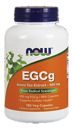 Now Foods Egcg, Extracto De Té Verde, 400 Mg, 180 Vcaps (p.