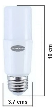 Bombillo Cilíndrico Tubula Led 12w T37 Rosca E27 Luz Blanca 