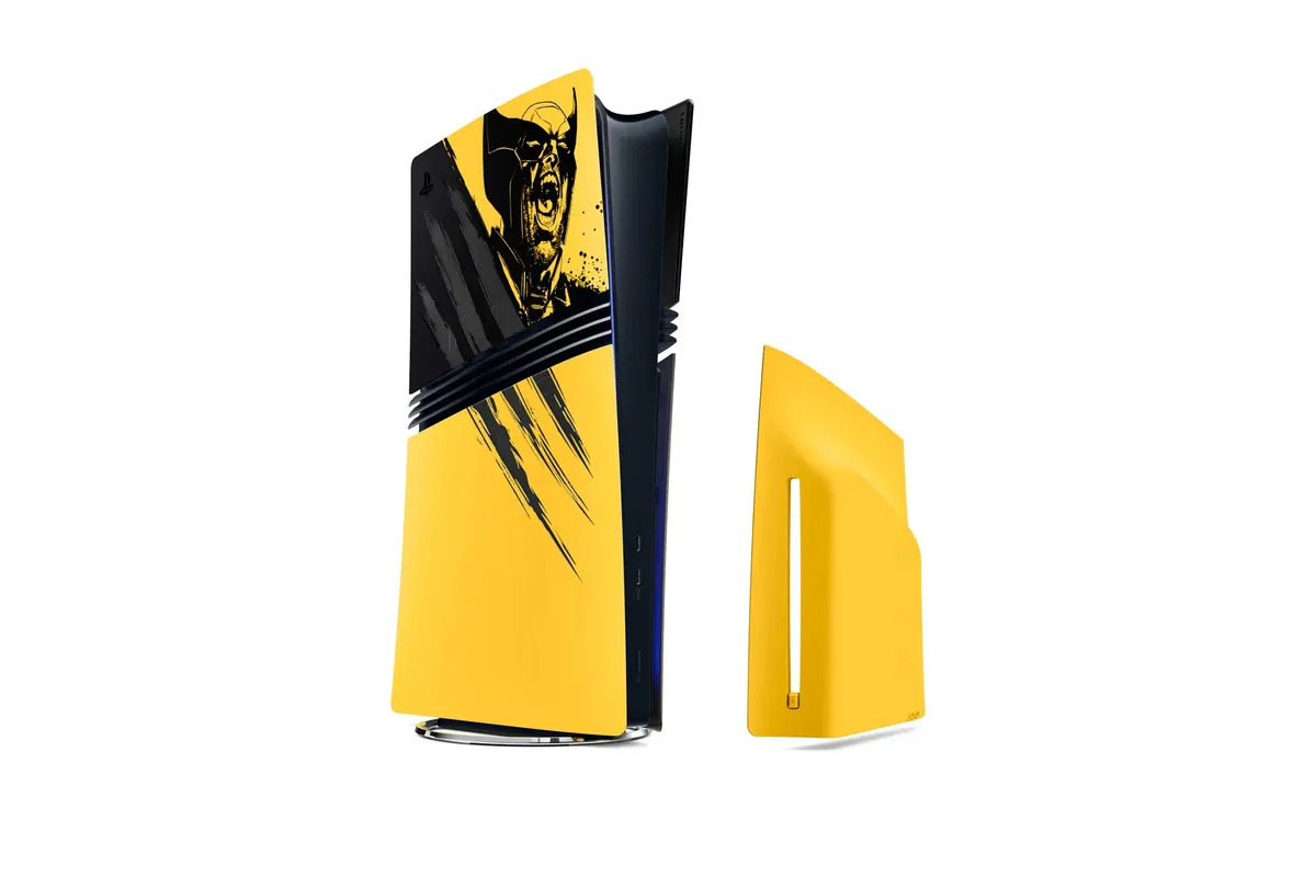 Tampas do console PlayStation 5 Pro Edição Limitada de Marvel's Wolverine – Amarelo