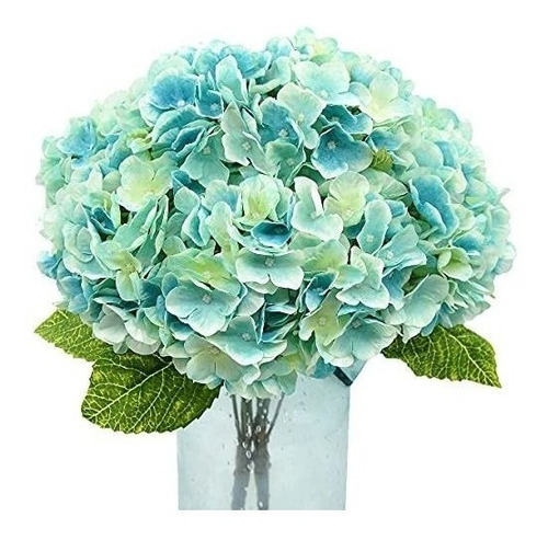 Hortensias Artificiales 1 Ramo -5flores-diam16cm.-aqua