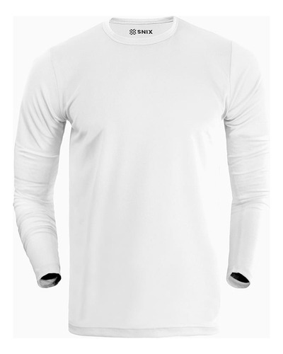 Polera Dryfit Infantil Cuello Polo Manga Larga Blanco