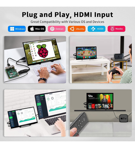 Pantalla Táctil Hamtysan Raspberry Pi, Monitor De 10 Pulgada