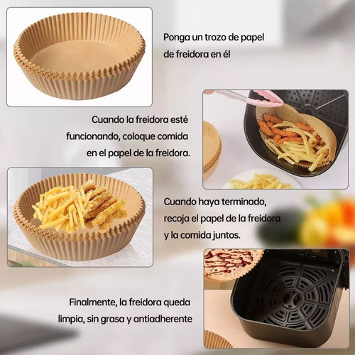 100pzs Forro Papel Desechable Horno Freidora De Aire Redond