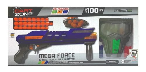 Pistola Mega Force Ball Blaster Con Máscara Compatible Nerf