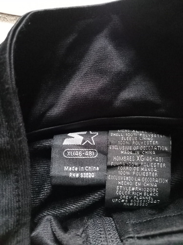 Chamarra Deportiva Starter Extra Grande Slim Negra (Usado)
