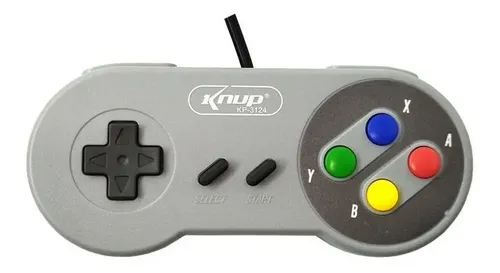 Kit 5 Controle Joystick Retro Super C Fio Usb Cinza Kp 3124