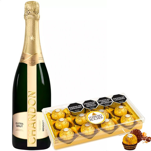 Chandon Champagne Extra Brut + Ferrero - Regalo Enamorados