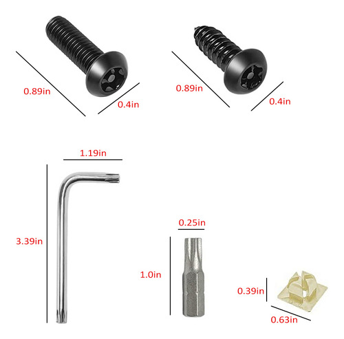 Kit De Parafusos Antirroubo Para Placas De Aço