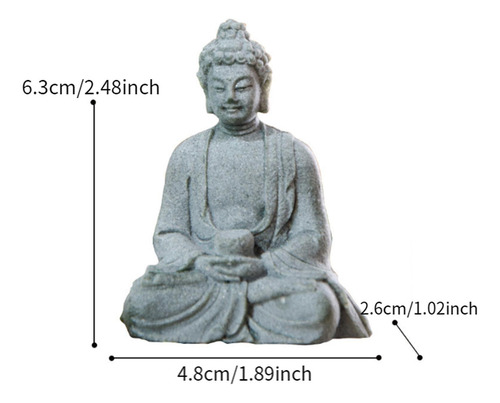 4 Estatua De Buda De Resina Figurita Coleccionable Escultura