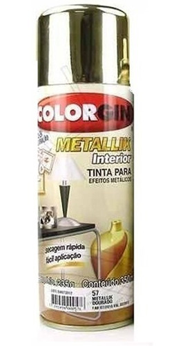 Tinta Spray Colorgin Metallik 57 Dourado 350ml