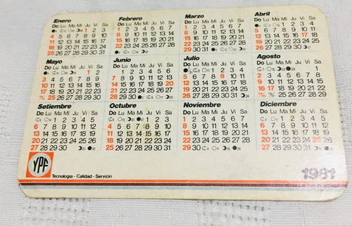 Antiguo Calendario De Bolsillo Del Año 1981 - Ypf - (Usado)