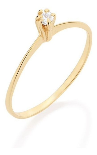 Anel Solitário Rommanel Skinny Ring Zircônia Pequena 512180