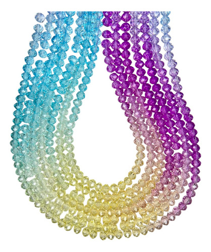 1 Tira Cristal Dona Facetado #4 Colores Bisutería Arcoiris 2