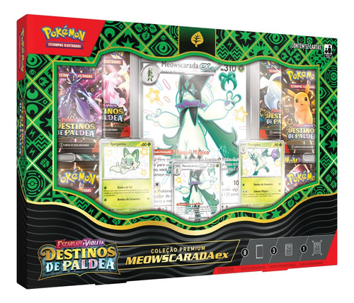 Box Coleção Premium Destinos De Paldea Meowscarada Pokémon Idioma Português Pokémon Tcg