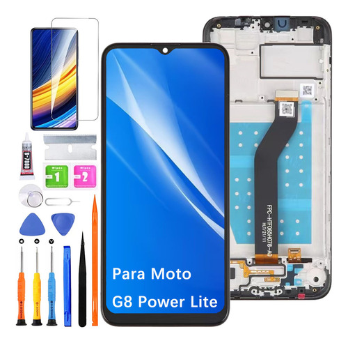 Pantalla Para Moto G8 Power Lite Xt2055 Display Con Marco