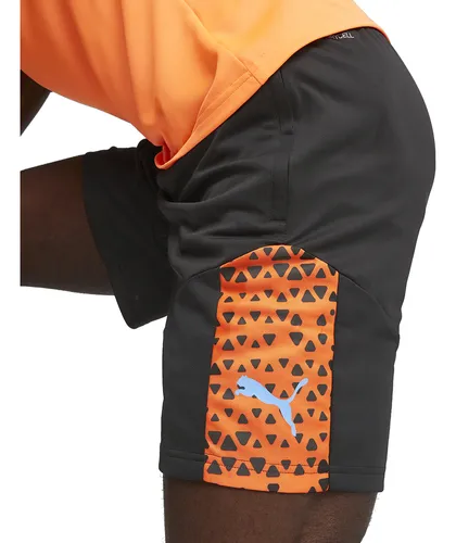 Short Fútbol Puma Individualcup Hombre En Negro Y Naranja |