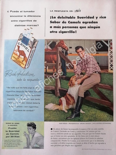 Cartel Retro Rock Hudson Y Cigarros Camel 1954 Fep