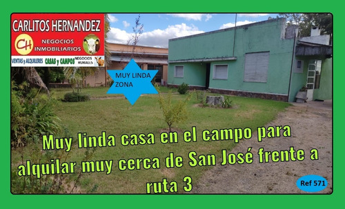 Ref 571) * * A - Muy  Linda Casa Para Alquilar  En El Campo Muy Cerca De San José 