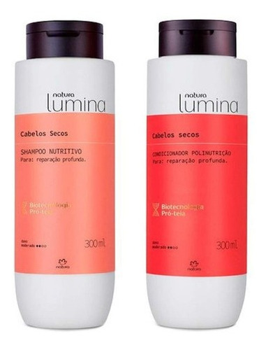 Shampoo Y Acondicionador Lumina Para Cabello Seco De Natura.