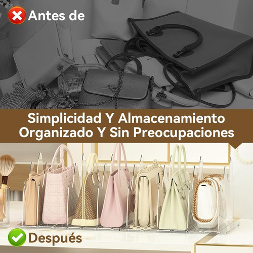 2 Piezas Divisores Estante Acrílico, Organizadores Bolsas