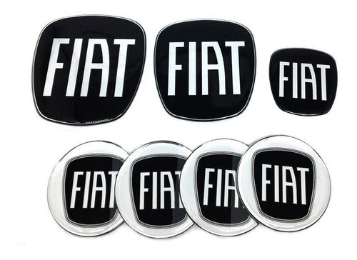 Kit Completo Adesivos Fiat Black Piano Resinado Punto 08/16