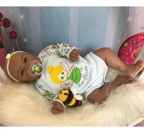 Boneca Bebê Reborn Negra Barata Morena Membros Silicone