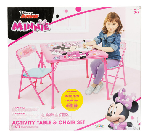 Juego De Mesa Y Sillas Minnie Para Niños De 3 A 7 Años