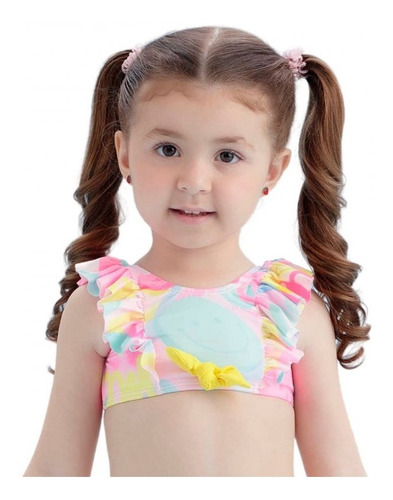 Imagem 2 de 5 de Biquíni Infantil Colorido Mon Sucré Smile 21040 2peças
