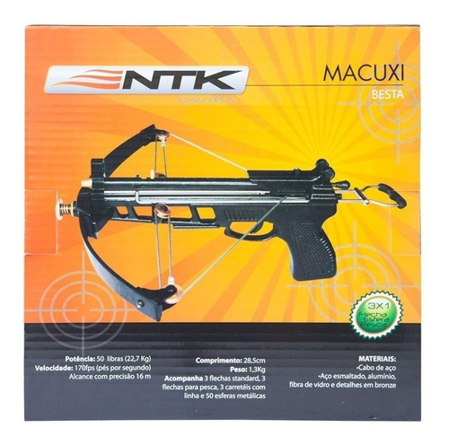 Besta Crossbow Ntk Macuxi 10 Flechas 50 Esferas 6 Carreteis