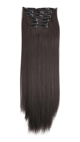Extensiones De Cabello Liso Con Clip Fibra Sintética 6 Pzas
