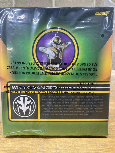 Power Ranger Blanco Mighty Morphin Super 7 Ultimates Nuevo