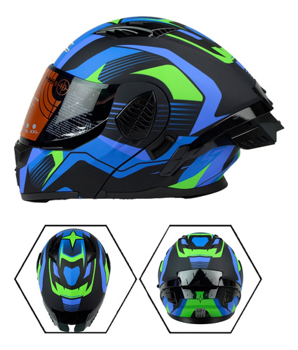 Casco Abatible Certifdot Ir-196 Transformer Azul Tallaxl Ztk