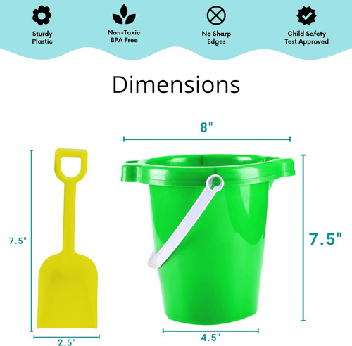4es Novedad 6 Pack 7.5 Cubos Y Palas De Playa Para Ninos ...