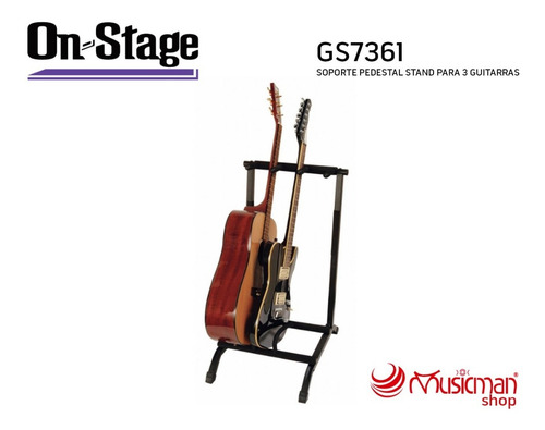 Soporte Pedestal Stand De 3 Servicios 3 Guitarras