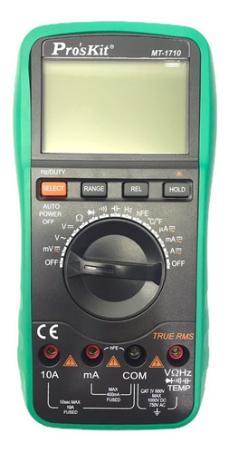 Imagen 3 de 4 de Tester Multimetro Digital Autorango Proskit True Rms Mt-1710