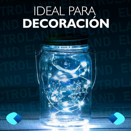 Imagen 7 de 10 de Pack X 10 Guirnalda Luces Alambre 30 Led 3 Metros Luz Azul
