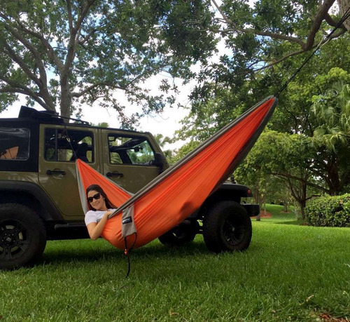 Imagem 2 de 2 de Rede De Descanso Kokun Solteiro Laranja E Cinza Nautika