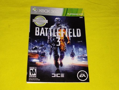 Battlefield 3 Xbox 360 Portada Original *sin Juego* (Usado)