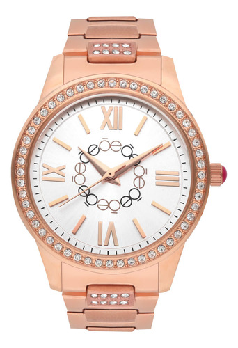 Reloj Análogo Para Mujer Cloe Diseño Con Pedrería Color del fondo Copper