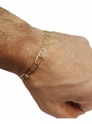 Pulseira Masculina  Ouro 18k 750 Laminada 