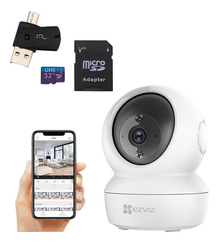 Kit Câmera Ezviz C6n 2mp Fhd Wifi C/ Cartão 32gb Multilaser