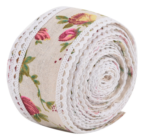 Diy Encaje Impreso Flor Arpillera Cinta Cinta Yute Arpillera